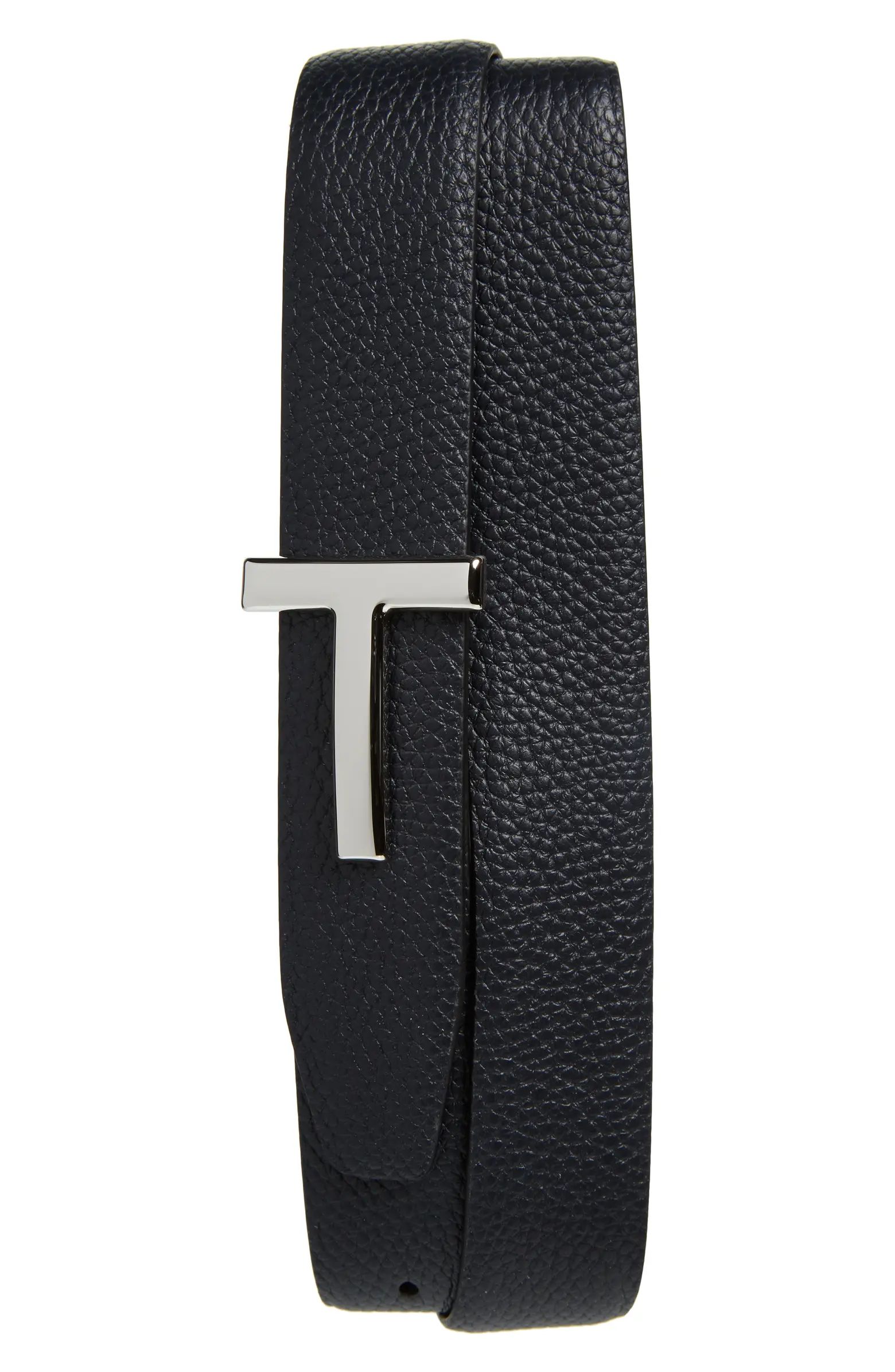T Icon Reversible Grained Leather Belt | Nordstrom