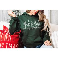 Christmas Trees Sweatshirt, Matching Tree, Family Christmas, Holiday Hooded Sweatshirt | Etsy (US)