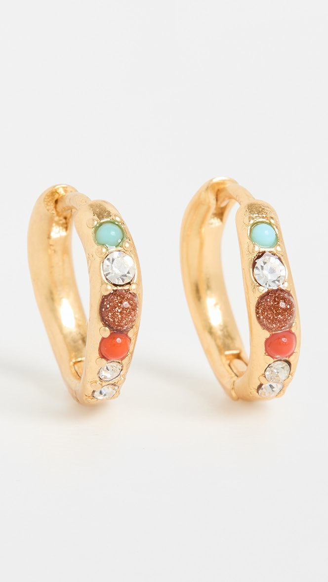 Pavé Wave Huggie Hoop Earrings | Shopbop