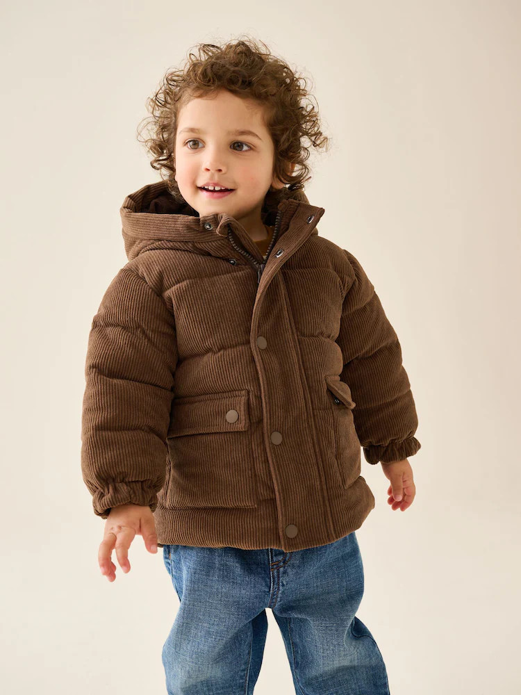 Chocolate Brown Cord Padded Coat (6mths-7yrs) | Next US