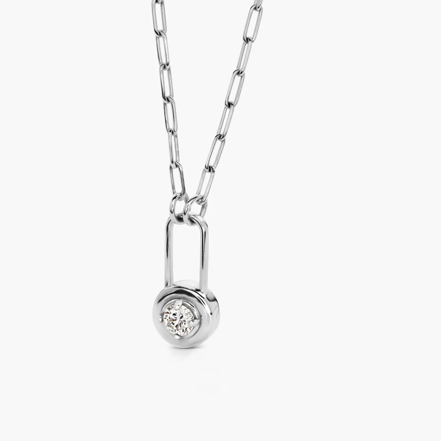 Lock & Luna charm with Round cut Moissanite - Silver | Oak & Luna (US)