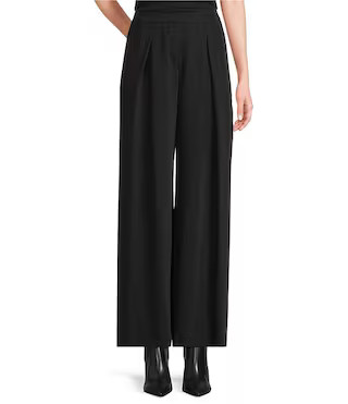 Trina Turk Saige Drapey Georgette High Rise Pleated Wide Leg Trouser Pants | Dillard's | Dillard's