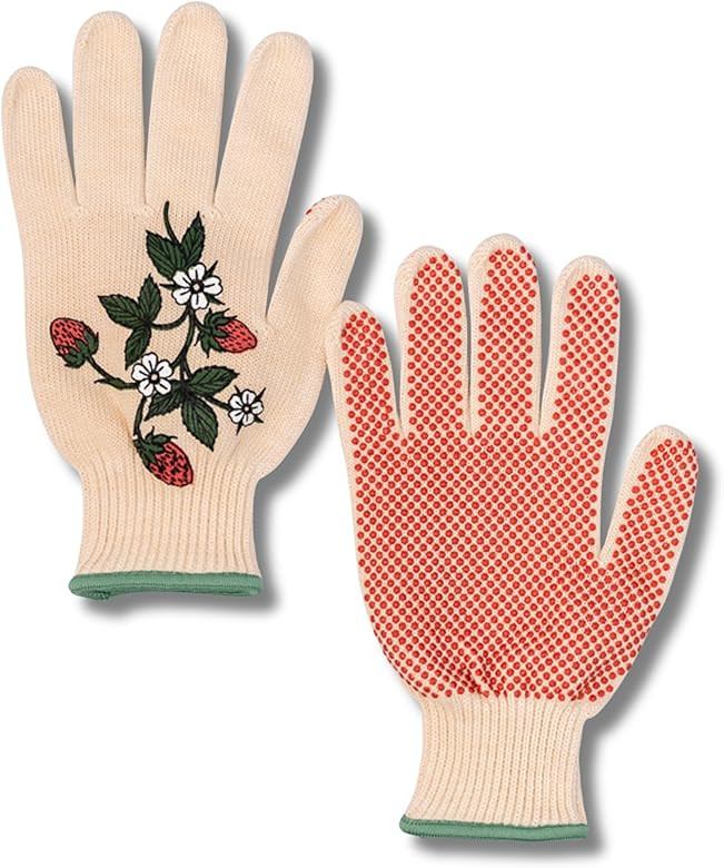 ban.do One Size Fits Most Gardening Gloves, Cute Outdoor Gloves with Silicone Gripper Dots, Straw... | Amazon (US)