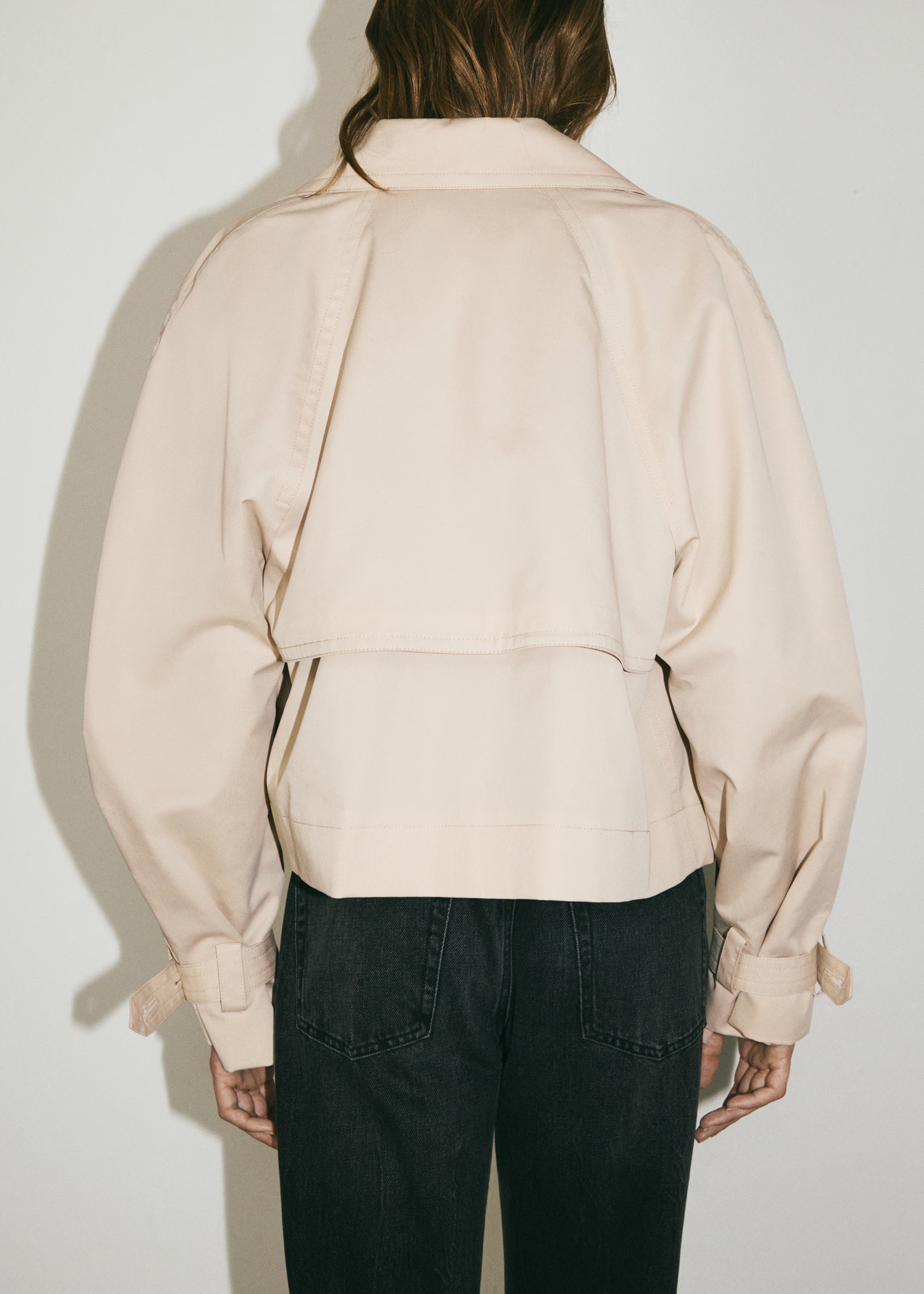 Double-breasted cropped trench coat - Women | MANGO USA | Mango (US/MX/AU)