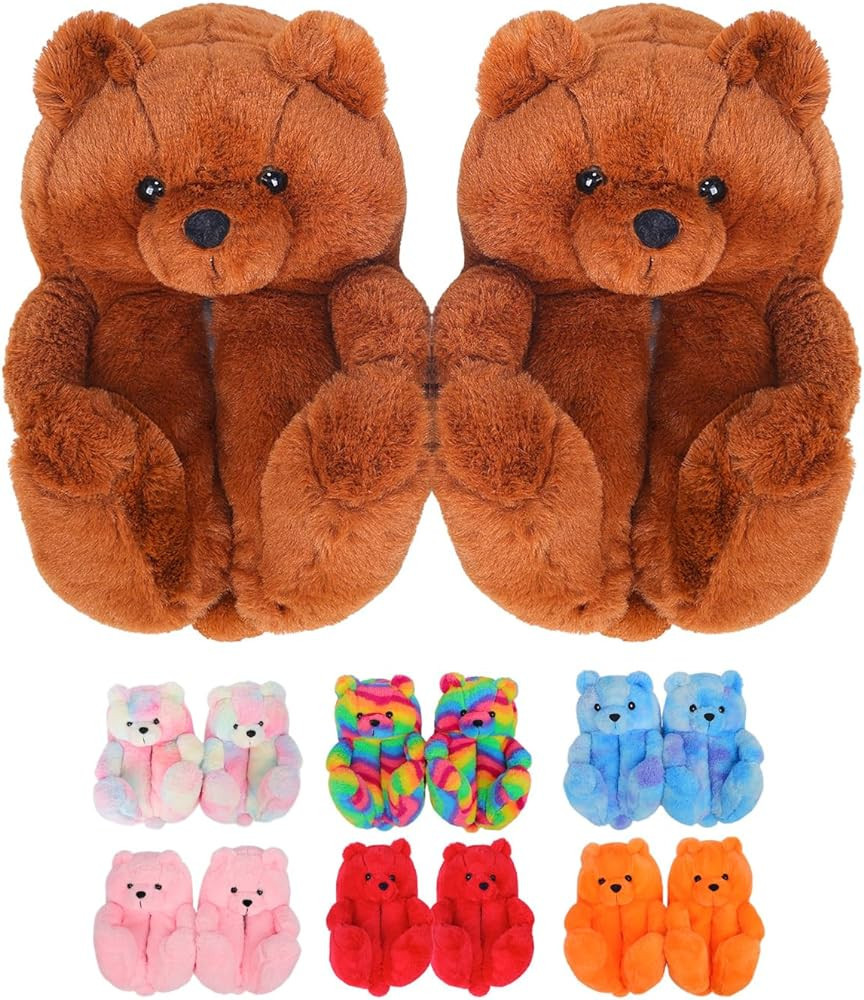Alayger Women's Plush Teddy Bear Slippers | Amazon (US)