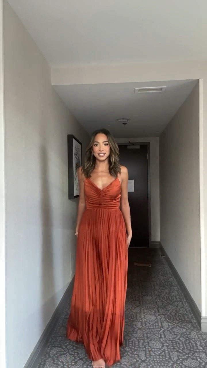 Naira Pleated Maxi Dress - Sunset … curated on LTK