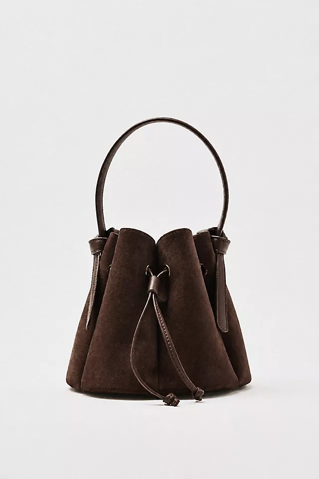 Laguna Cinched Mini Faux-Suede Bucket Bag | Anthropologie (US)