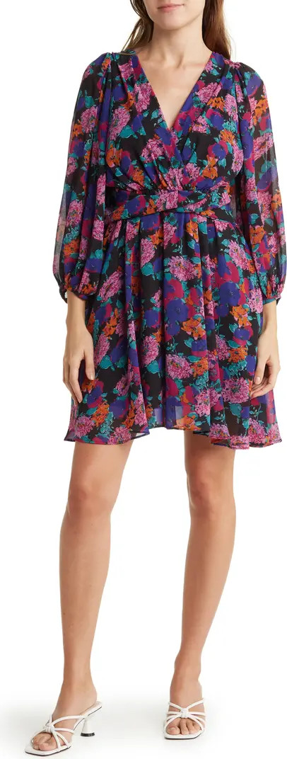 V-Neck Puff Sleeve Dress | Nordstrom Rack