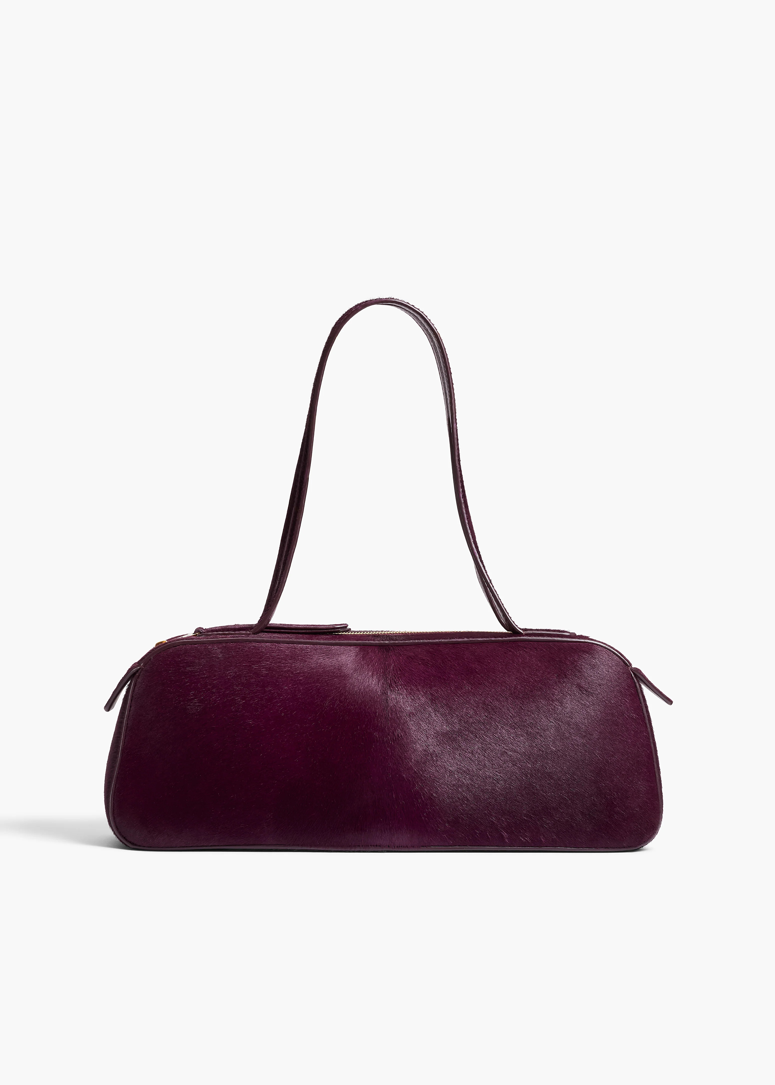 KHAITE - Simona Shoulder Bag In Eggplant Haircalf | Khaite