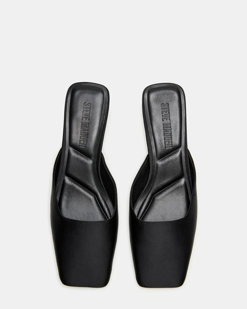 MARIANNE Black Kitten Heel Square Toe Mule | Women's Heels | Steve Madden (US)