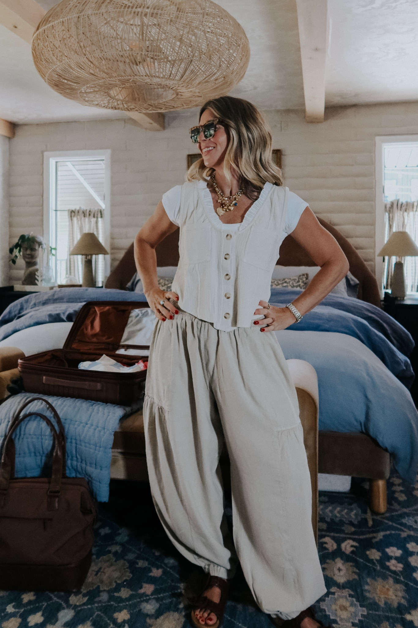 •all true to size 
•small in pants & they are loose, I’m normally a 4 in pants, wearing a small here
•vest in medium, but wish I got small 
•adidas size down half size 