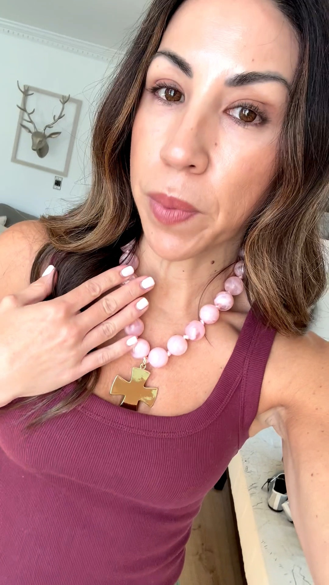 Beaded necklace 50% off with code BYE50. Cross charm 20% off with code HOUSEOFLEO20.

#LTKOver40 #LTKSaleAlert