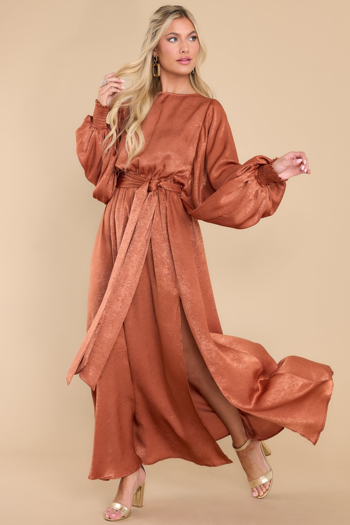 Like A Princess Terracotta Maxi Dress | Red Dress 