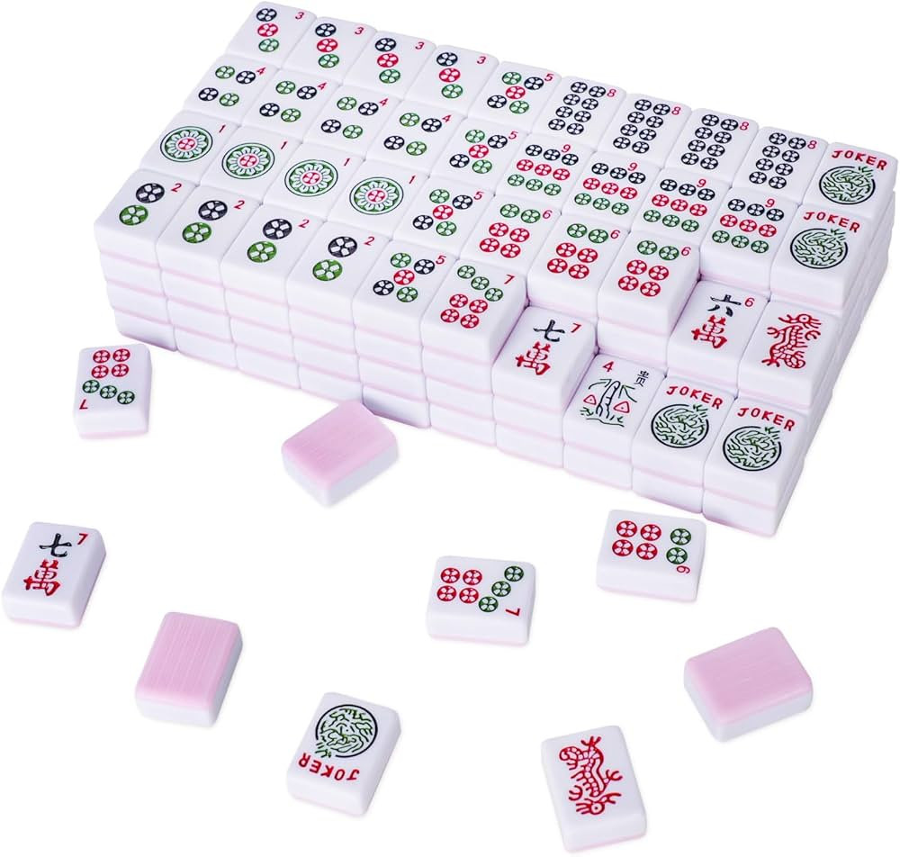 American Mahjong Set with 166 Pink Back Tiles (1.2', Tiles Only), Mah Jongg Game Set | Amazon (US)