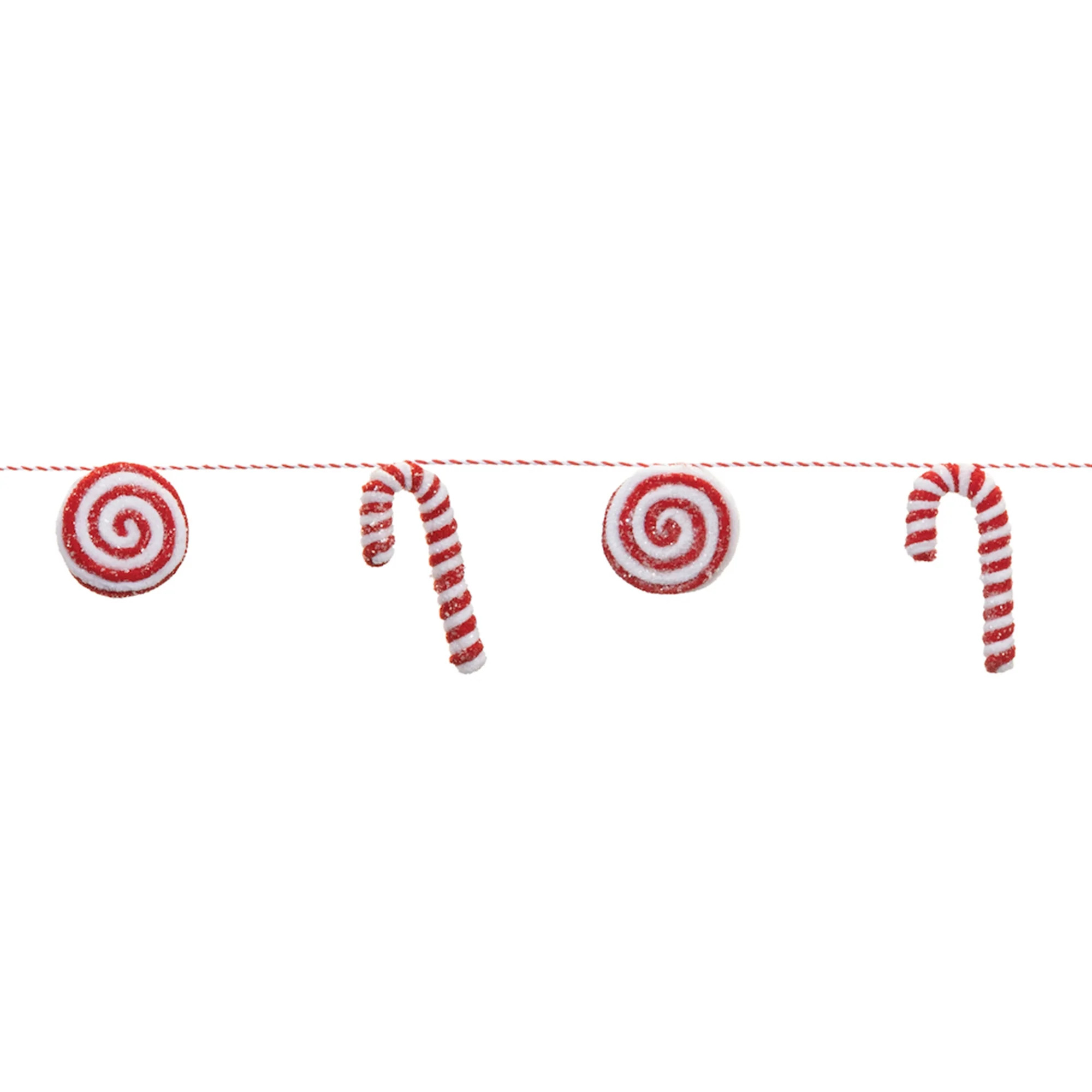 Candy and Candy Cane Garland (Set of 2) 5'L Polyester | Shop Simon