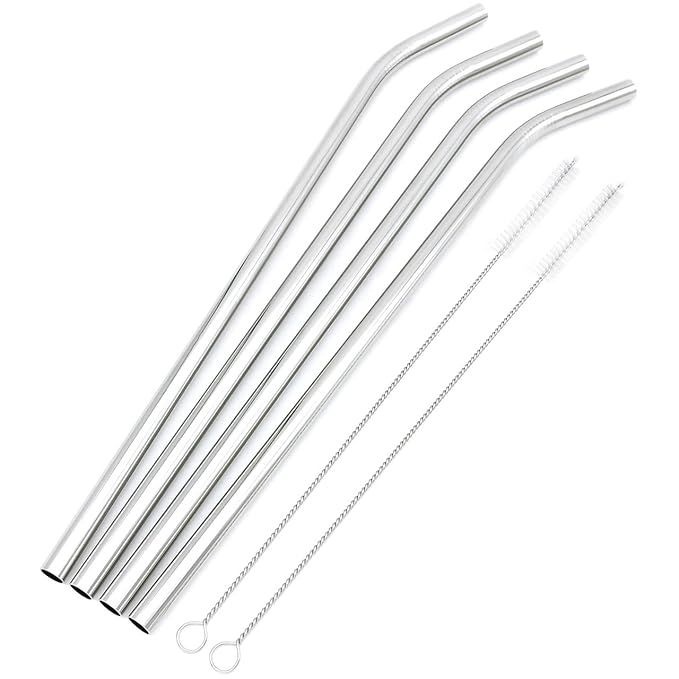 Big Drinking Straws Reusable 12" Extra Long 9mm Extra Wide SUS 304 Food-Grade 18/8 Stainless Stee... | Amazon (US)