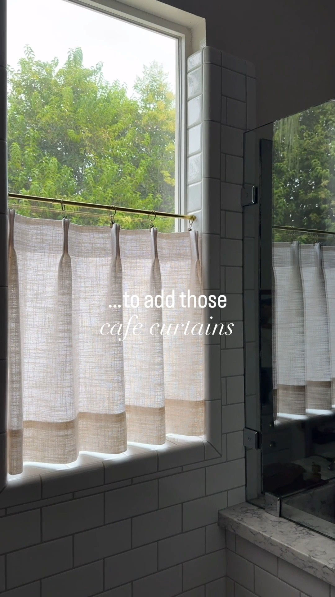 Are you convinced? 🪟🤍

Privacy film solved one problem… but created another.

It worked exactly as intended, but it also hid one of my favorite parts of this room: the view outside.

Café curtains gave us the privacy we needed while bringing back the greenery, the softness, and the connection to the outdoors.

It’s a small change, but one that completely changed the way this space feels.

As a designer, I often find that the best solutions don’t require sacrificing one thing for another. With a little creativity, you can often have both.

Team privacy film or team café curtains? ✨

@TWOPAGES

#LTKHome #LTKdayinmylife