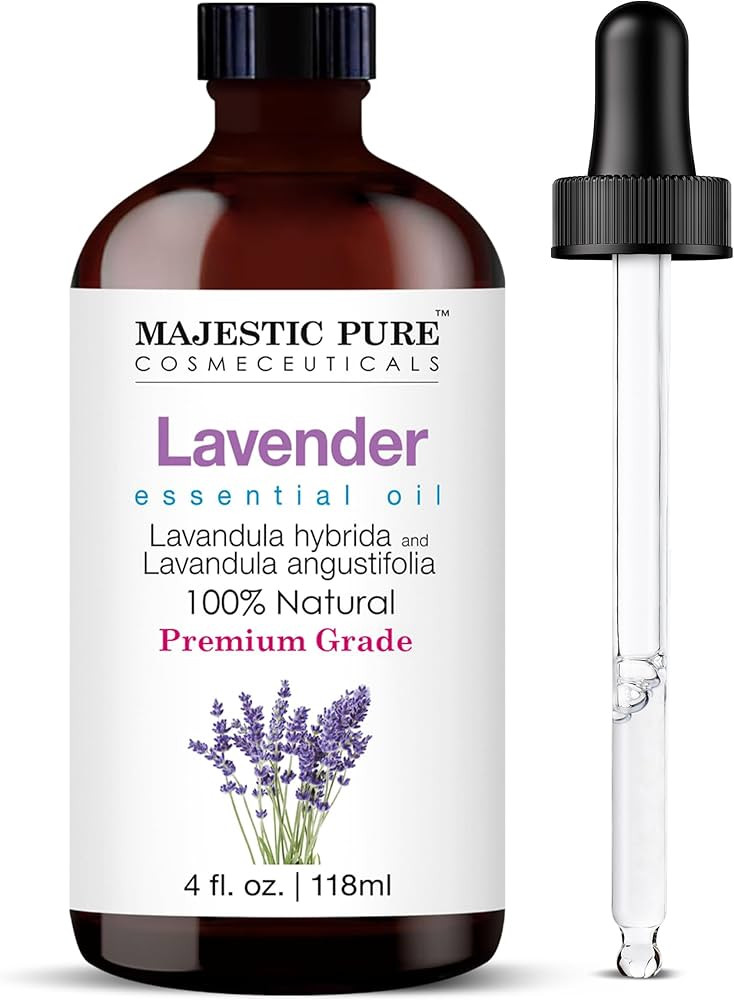 MAJESTIC PURE Lavender Essential Oil with Glass Dropper | 100% Pure and Natural Lavender Oil | Pr... | Amazon (US)