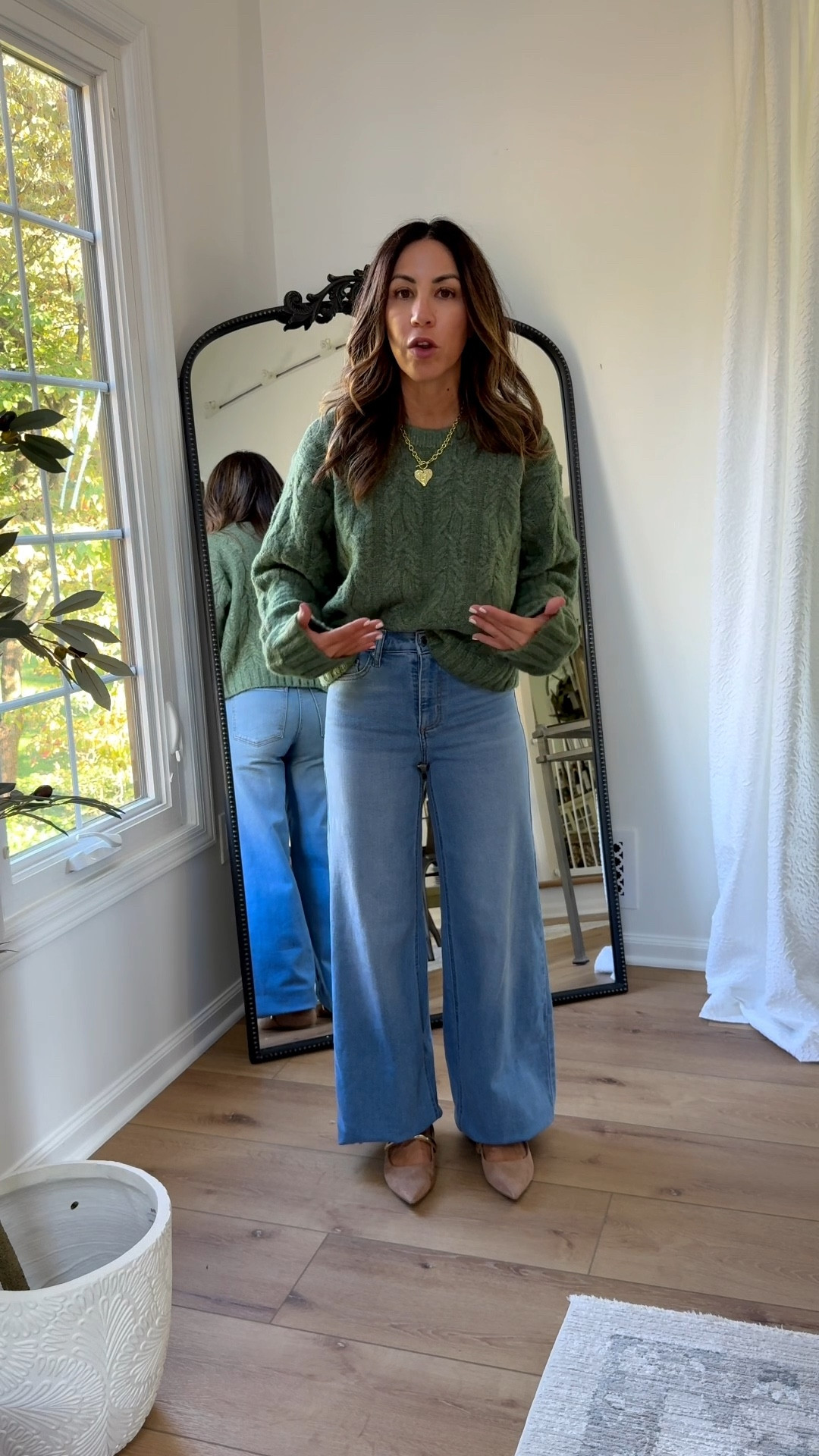 Jeans 4, medium green sweater. Target style.

#LTKOver40 #LTKFindsUnder50 #LTKSaleAlert