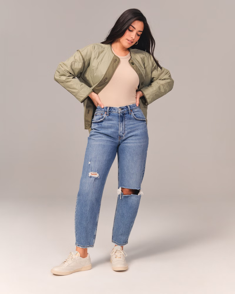 Women's Curve Love High Rise 80s Mom Jean | Women's Bottoms | Abercrombie.com | Abercrombie & Fitch (US)