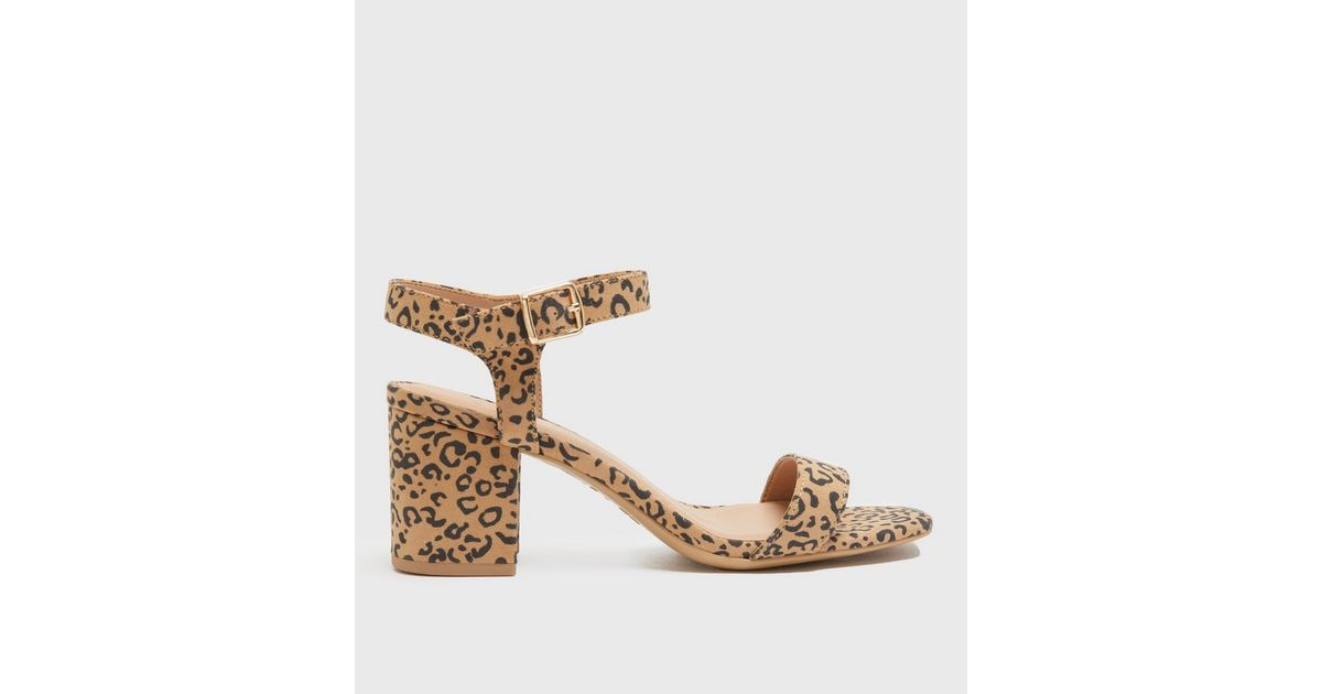 Wide Fit Stone Leopard Print Block Heel Sandals
						
						Add to Saved Items
						Remove from... | New Look (UK)