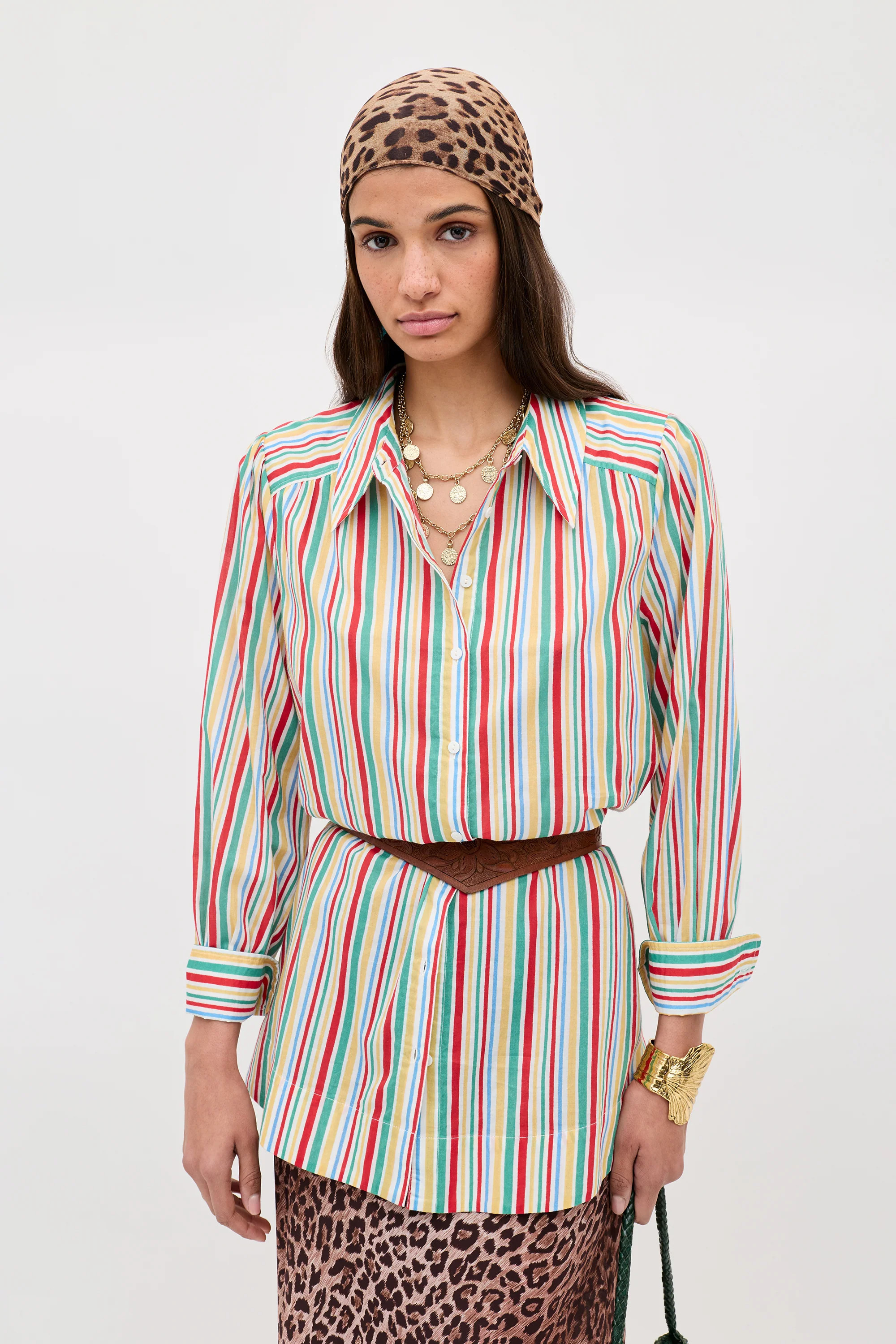 RIXO Ashlynn - Maxime Stripe Ivory Regular / XS/UK8 | Rixo