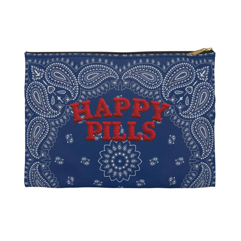 Bandana Print Navy Blue Jewelry Pouch Travel Organizer Pencil Bag Gift for Her Cosmetic Makeup Cl... | Etsy (US)