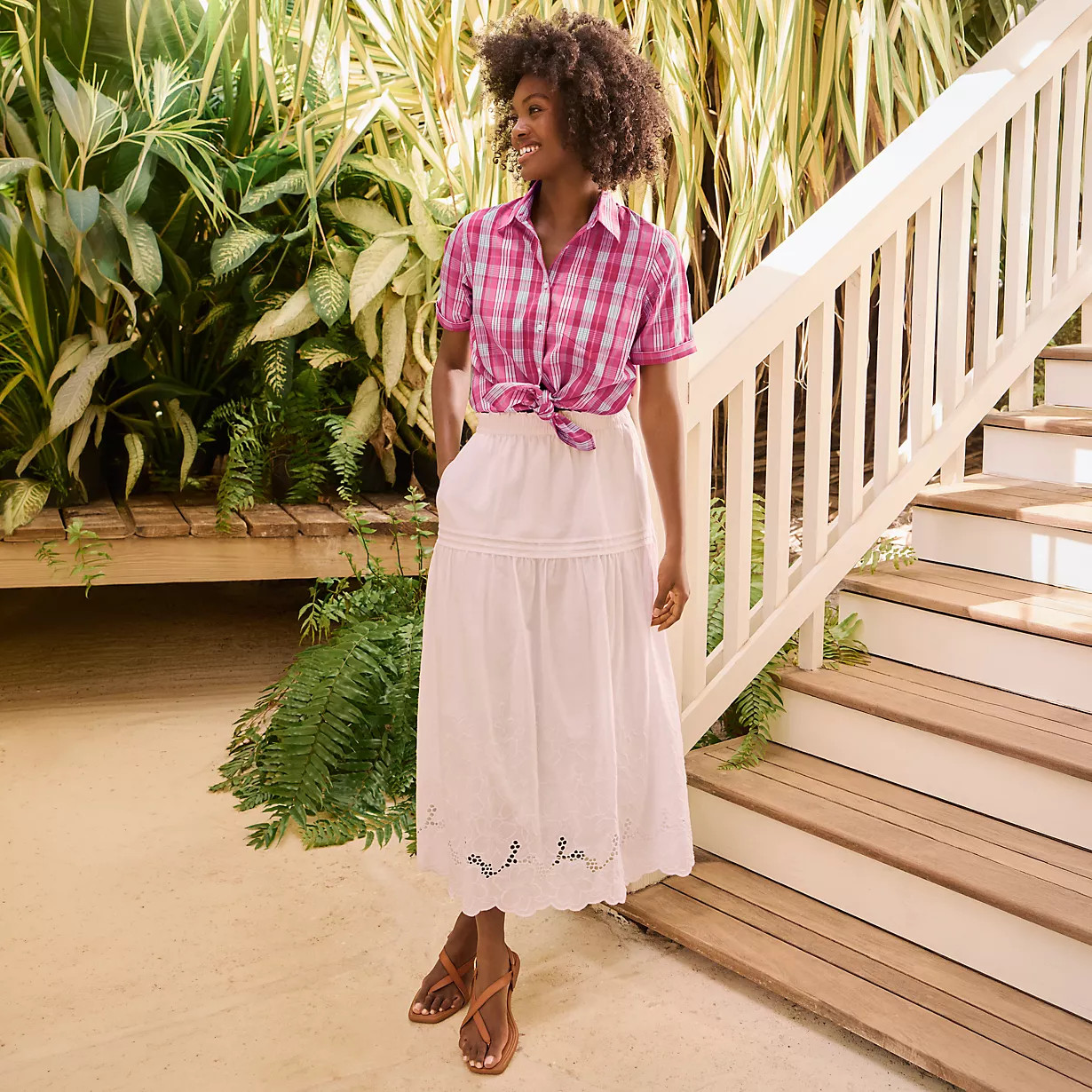 Women's Voile Eyelet Maxi Skirt | Lands' End (US)