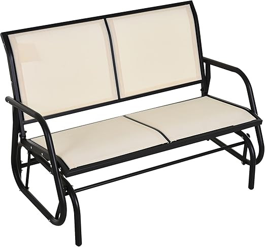 Outsunny 2-Person Outdoor Glider Bench Patio Double Swing Rocking Chair Loveseat w/Power Coated S... | Amazon (US)