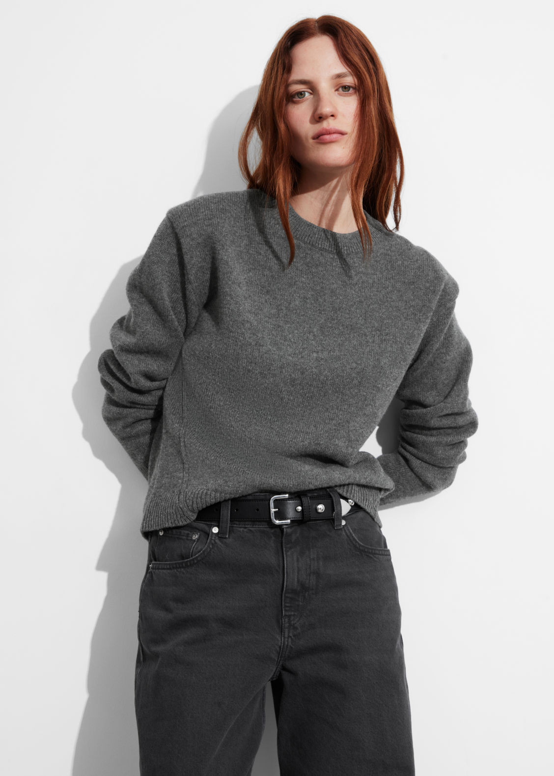 Padded-Shoulder Merino Jumper | & Other Stories UK