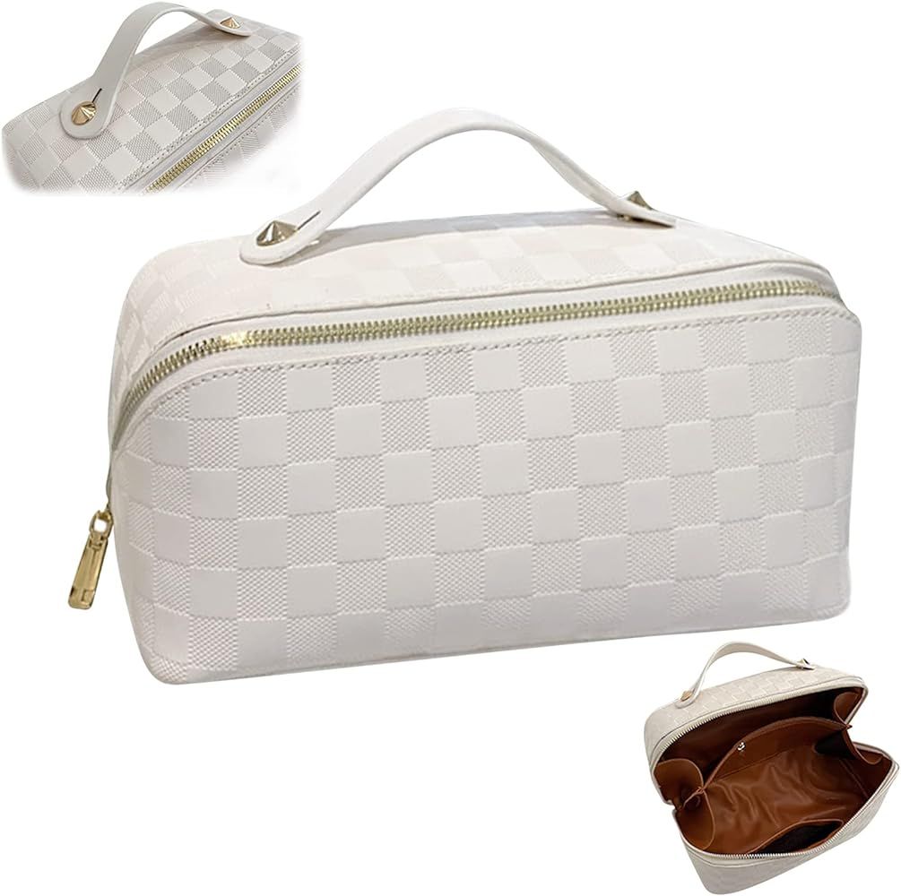 ELAPOTI Large Capacity Travel Cosmetic Bag - Multifunctional Makeup Bag for Easy Access, Waterpro... | Amazon (US)