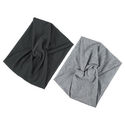 Unique Bargains Twisted Knot Wide Headbands Deep Gray Light Gray 2 Pcs | Target