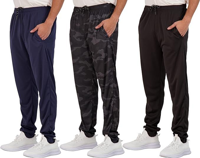 Real Essentials 3 Pack: Boy's Mesh Active Athletic Casual Jogger Sweatpants with Pockets | Amazon (US)