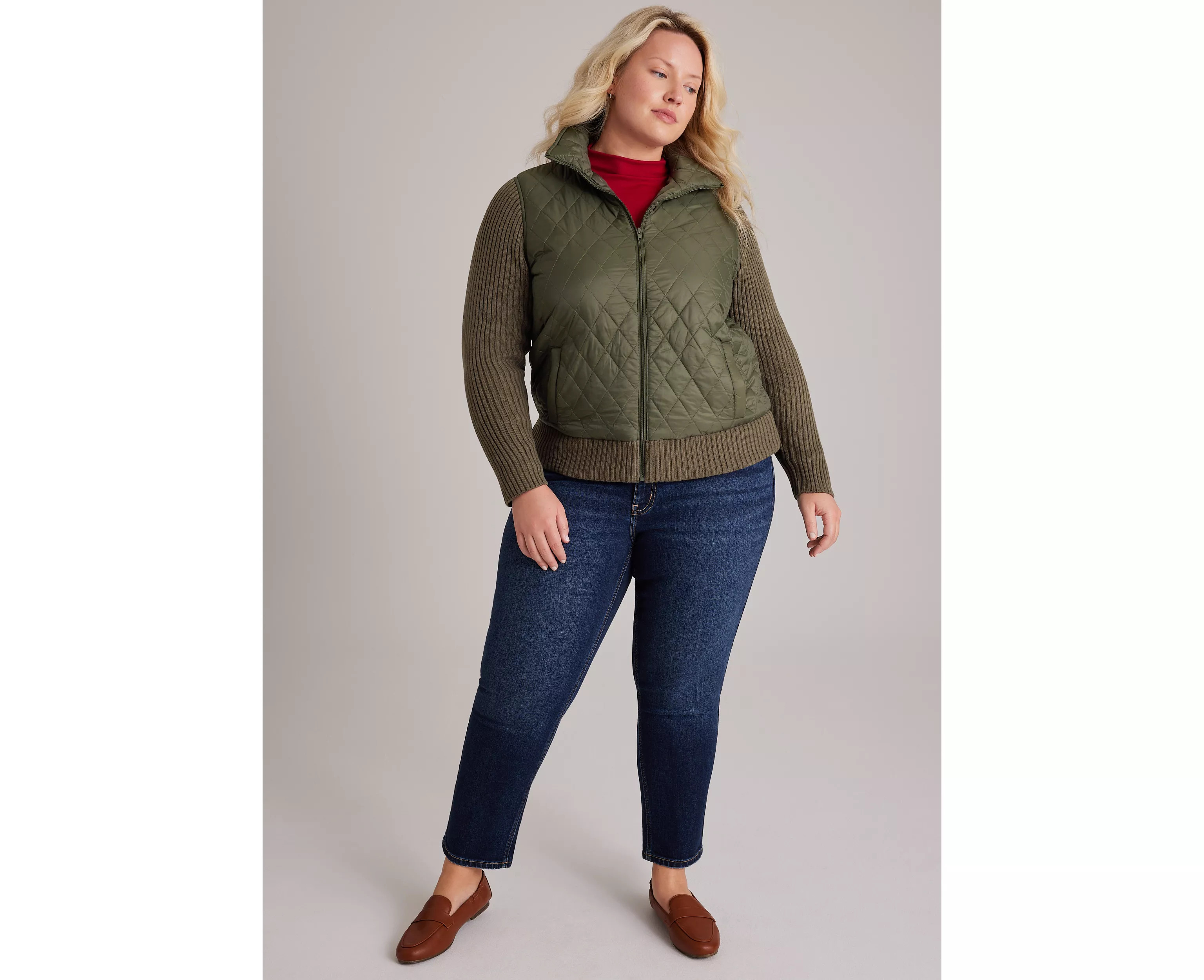 Plus Size Sweater Sleeve Quilted Jacket | maurices | Maurices
