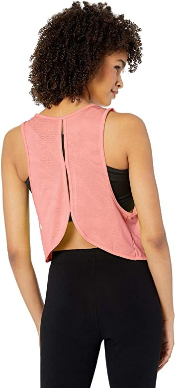 Amazon Brand -  Core 10 Women's (XS-3X) Jacquard Mesh Workout Cropped Tank | Amazon (US)