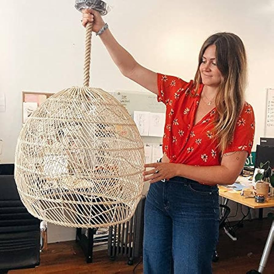 Arturesthome Natural Rattan Pendant Light for Kitchen Island, Woven Lamp Shade Chandelier, Hangin... | Amazon (US)