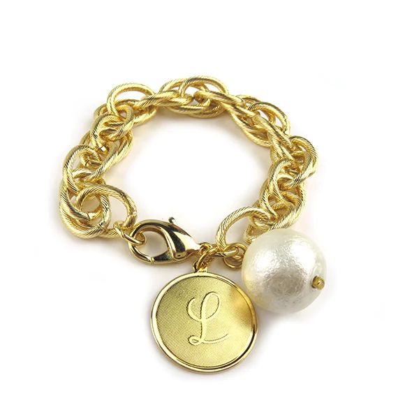 Preston Charm Bracelet - Cotton Pearl | Moon and Lola