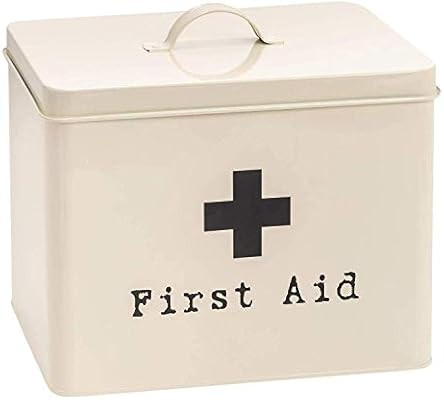 Harbour Housewares Industrial First Aid Box - Vintage Style 2-Tier Steel Medicine Storage Organis... | Amazon (US)