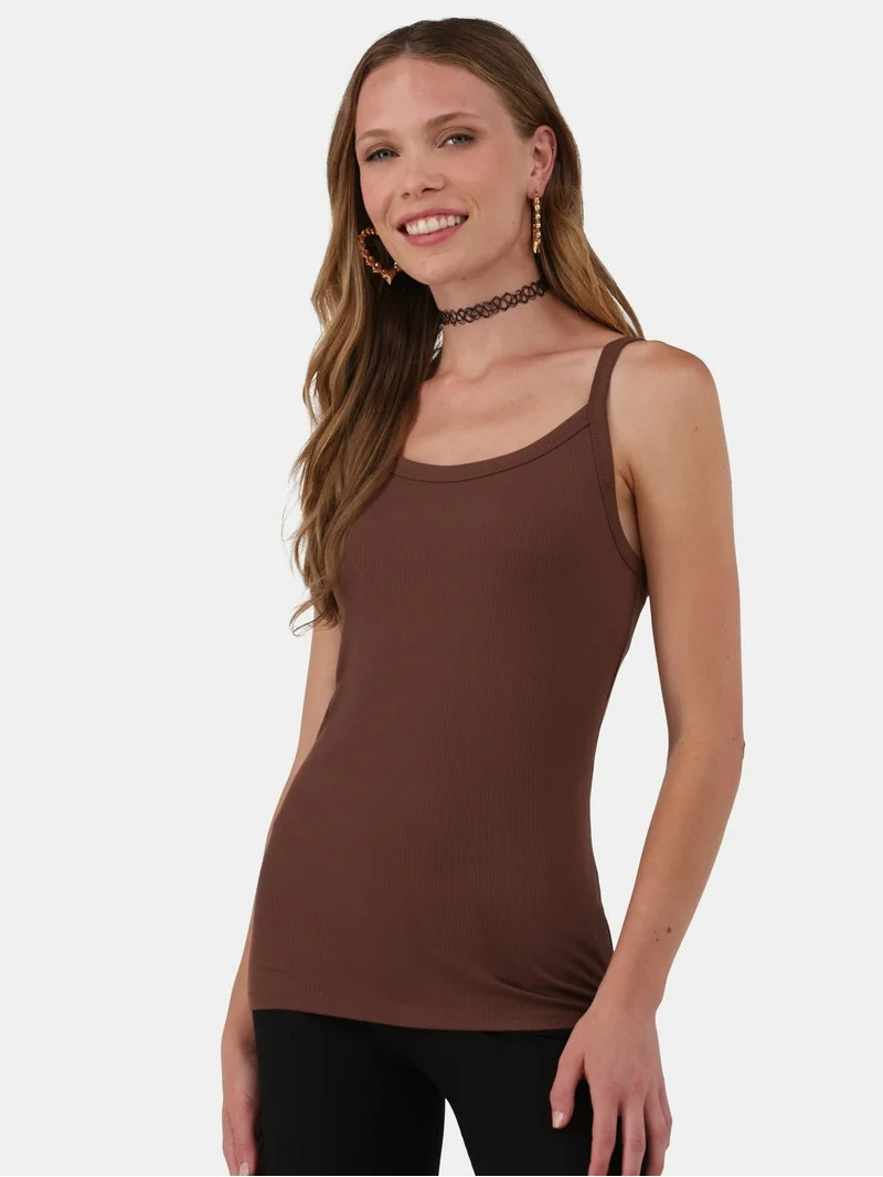 No Boundaries Ribbed Cami Top, 1 or 5-Pack, Women's - Walmart.com | Walmart (US)