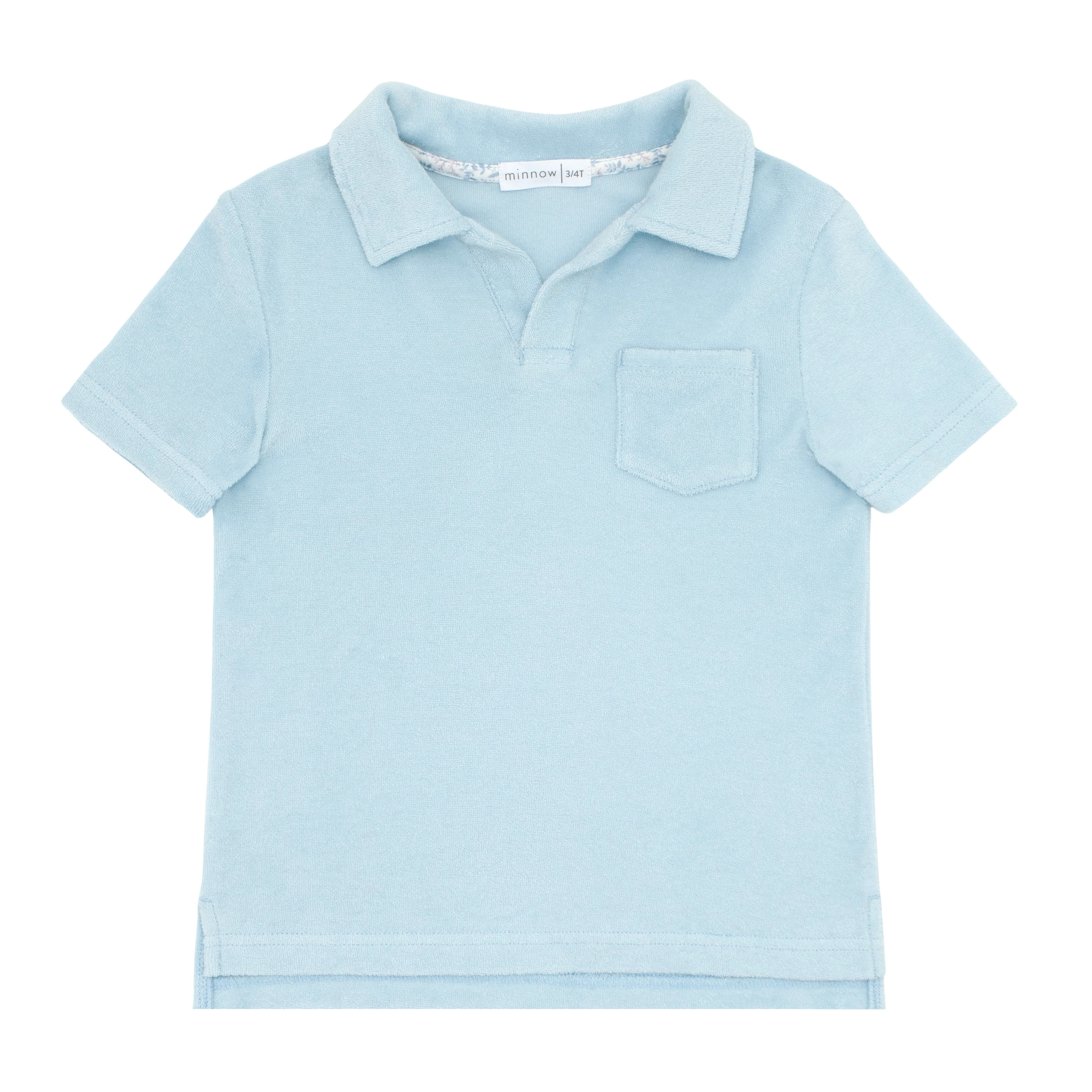 boys briland blue french terry polo shirt | minnow