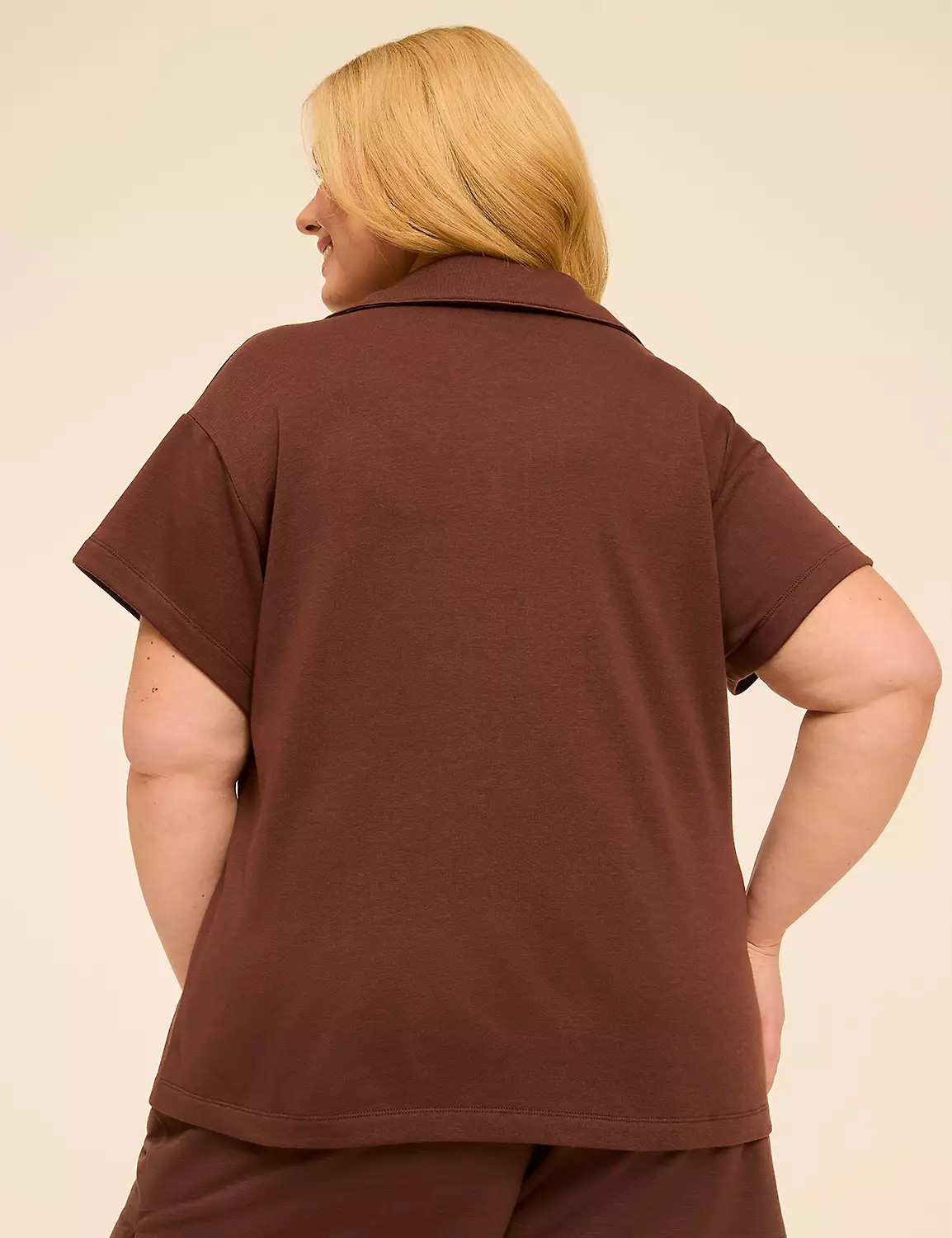 French Terry Polo Top | LaneBryant | Lane Bryant (US)