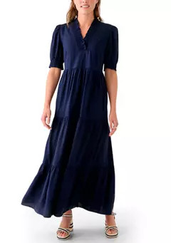 Crown & Ivy™ Women's Smocked Ruffle Neck Dress | Belk