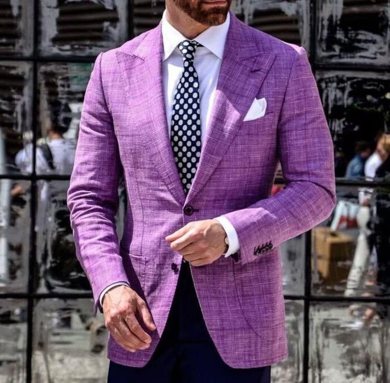 Men's Purple Stylish Jacket Men Party Wear Blazer Men 2 Button Jacket | Etsy (US)