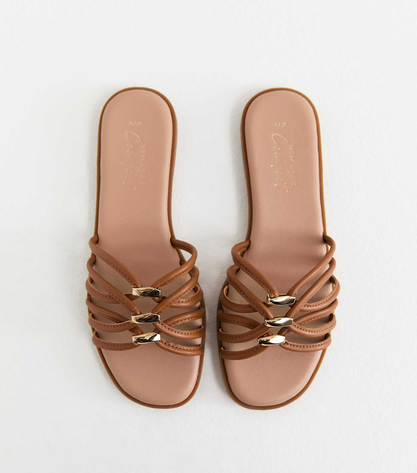 Tan Faux Leather Strappy Hardware Mule Sandals | New Look | New Look (UK)