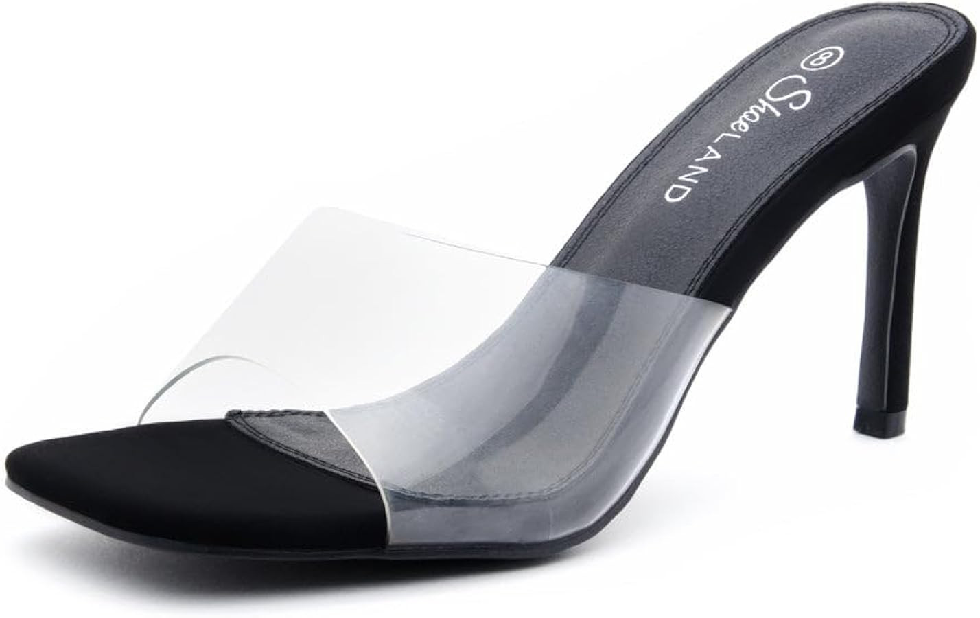 Shoe Land Melrose Women's High Heels Stiletto Heeled Slides, Square Open Toe One Band Slip-On Hee... | Amazon (US)