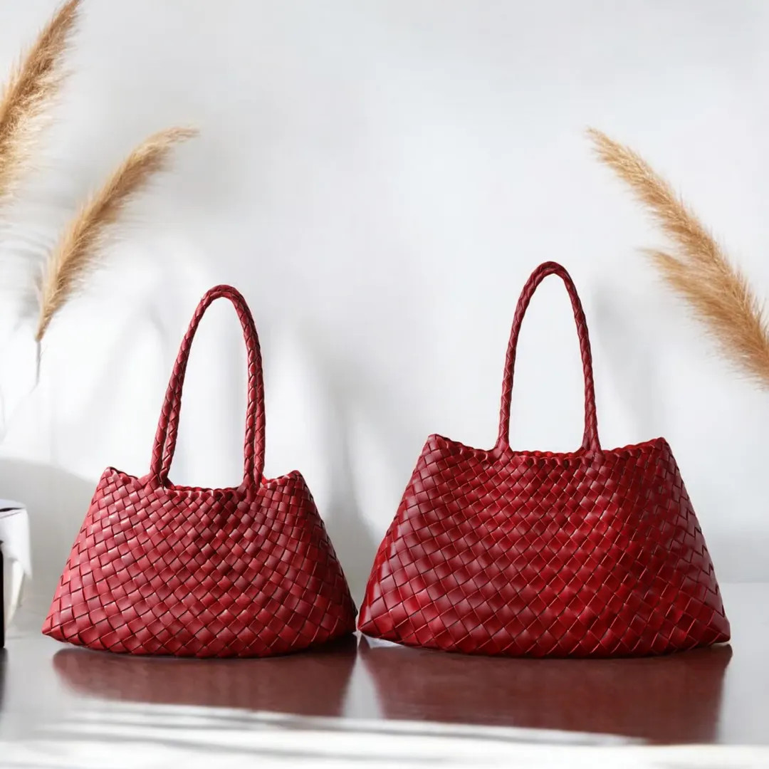 Full Grain Leather Woven Handbag, Vintage Basket Style Underarm Bag for Everyday Use | Etsy (US)