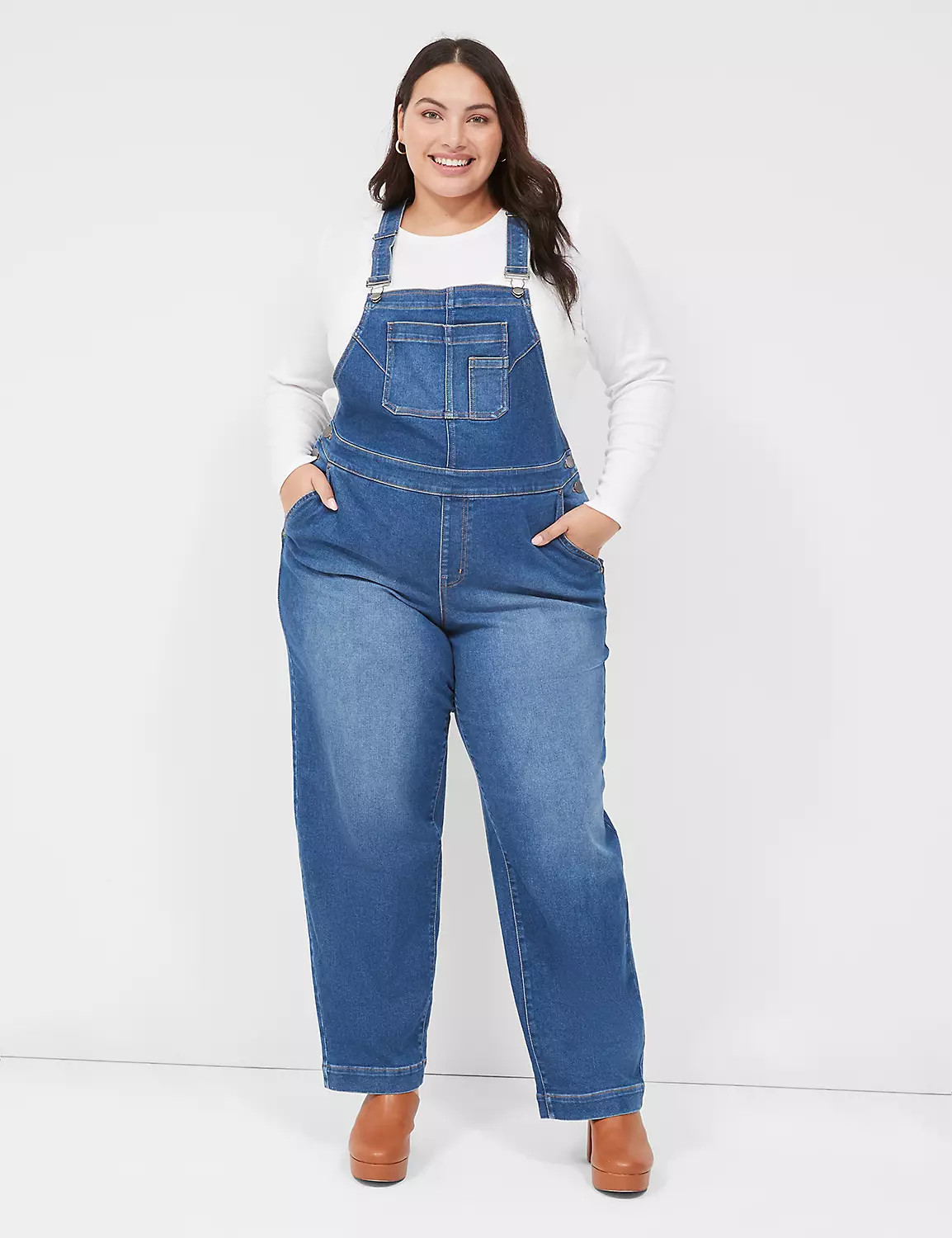 Authentic Straight Leg Denim Overall | LaneBryant | Lane Bryant (US)