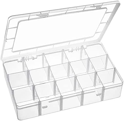 Amazon.com: 18 Grids Plastic Organizer Box with Dividers, Exptolii Clear Compartment Container St... | Amazon (US)