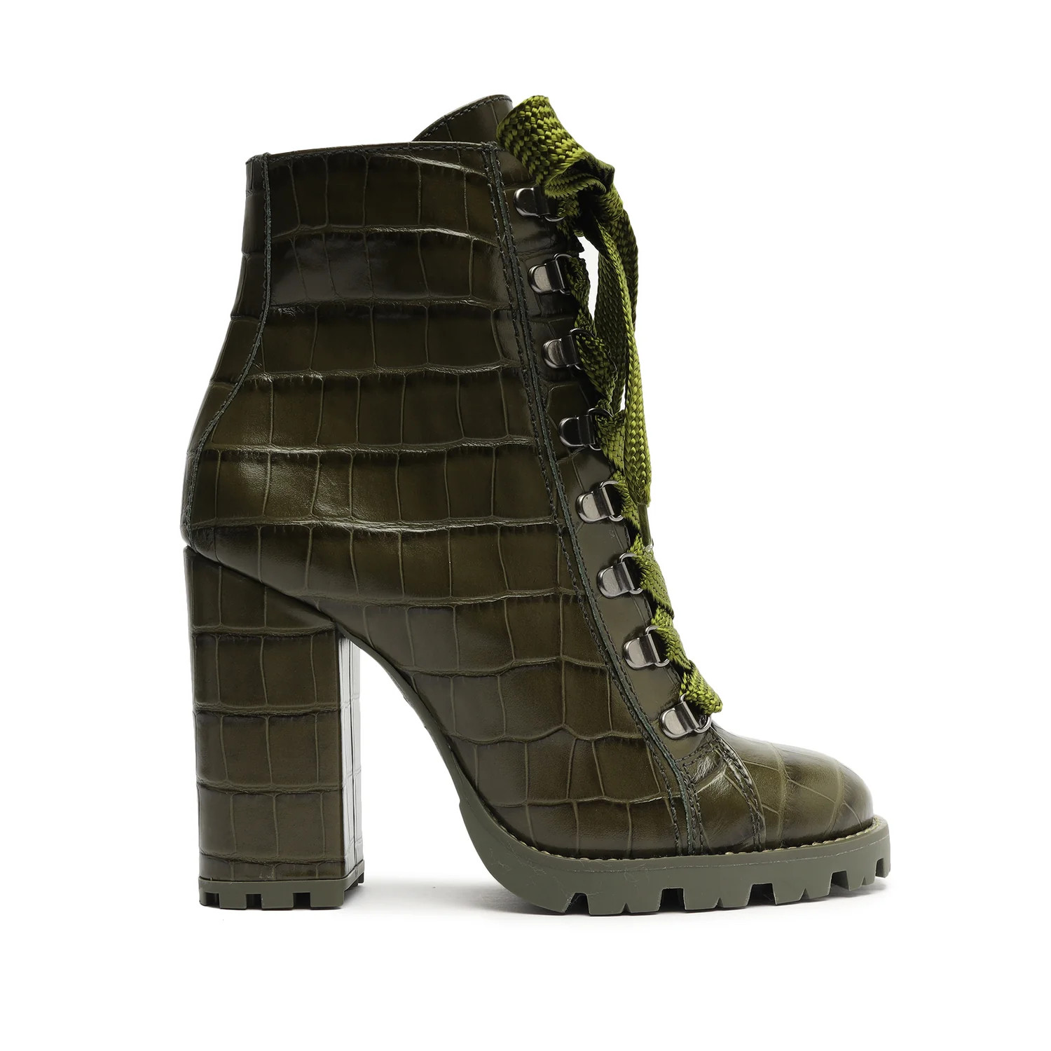 Zhara Crocodile-Embossed Leather Bootie | Schutz Shoes (US)