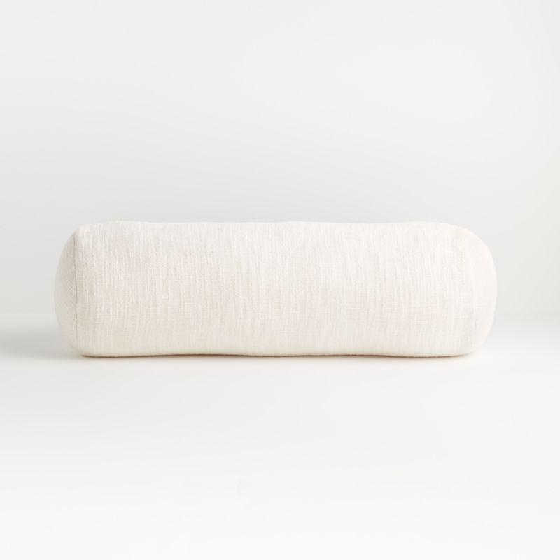 Lindstrom Ivory 24"x8" Bolster Pillow + Reviews | Crate and Barrel | Crate & Barrel